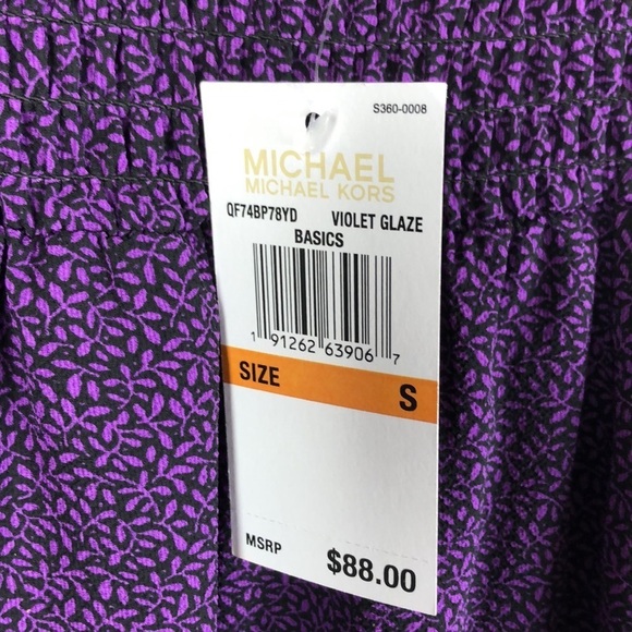 NEW Michael Kors Violet Glaze Purple Blouse S - Picture 4 of 7
